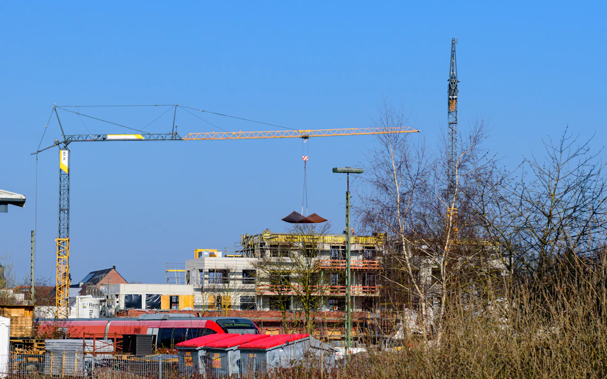 Construction site with cranes